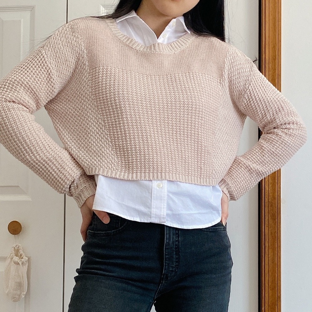 silence + noise cropped sweater